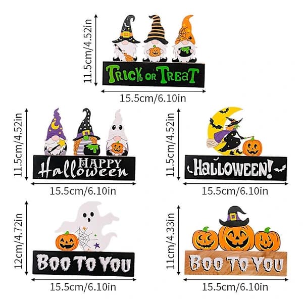 Halloween Dekorationer Træ Ornament Sæt