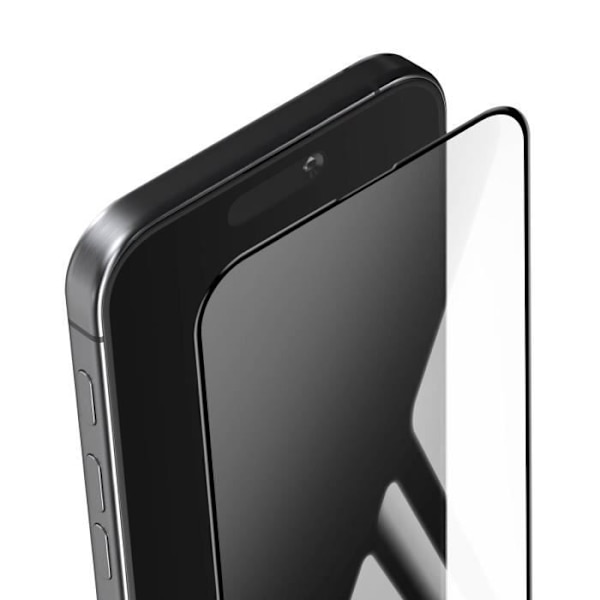 Härdat glas för iPhone 16, 9H hårdhet, Anti-Repor, Full Limning, 5D, Blå Stjärna, Svart