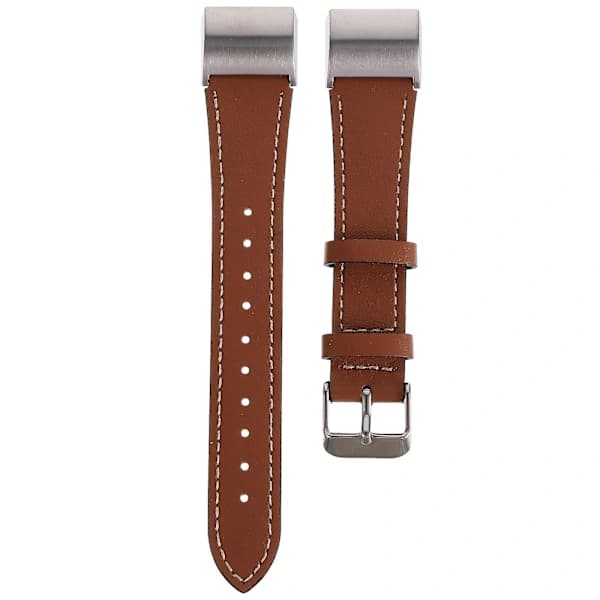 UKCOCO Äkta Ko-Läder Armbandsbyte för Fitbit Charge 2 Band Brun