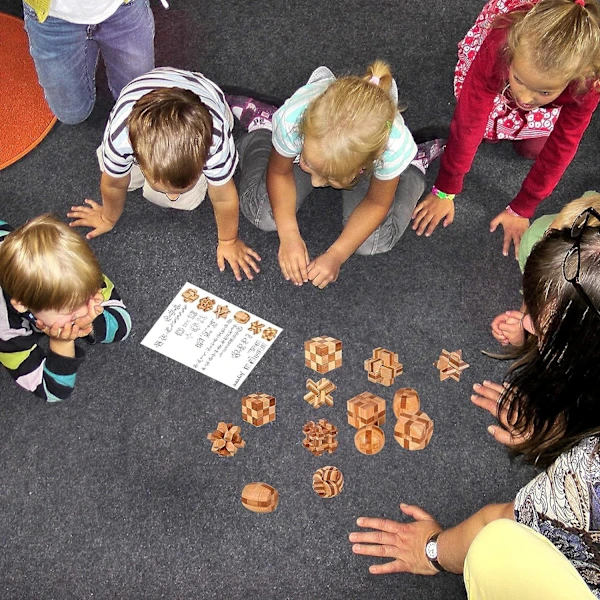 12 dele pædagogisk legetøj 3D Challenge IQ Thinking Test Mini Woo