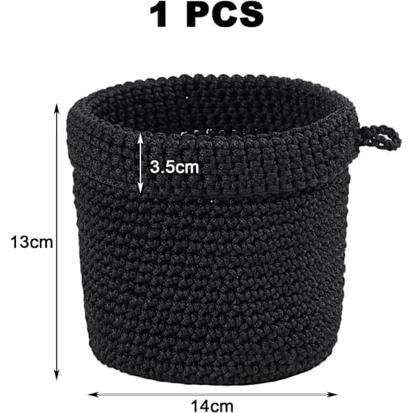 Black Storage Baskets, Natural Woven Organizer, Handmade, Foldable, Eco-Friendly Home Decor