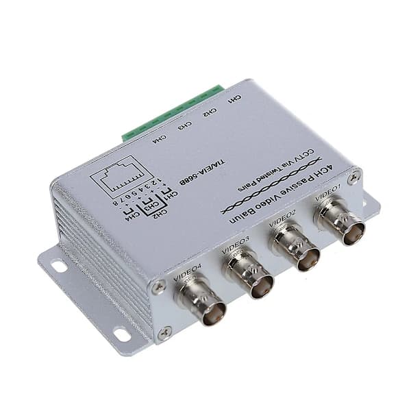 UTP 4-kanals Passiv Video Balun Sender/Mottaker