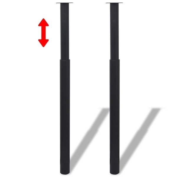 vidaXL Justerbare bordben 2 stk. 710 mm-1100 mm Sort Sort Sort