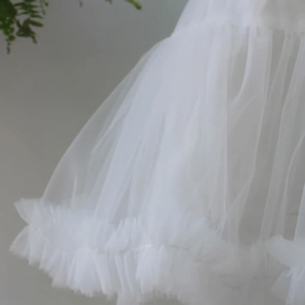 Kvinner Jenter Volang Kort Underskjørt Solid Hvit Farge Fluffy Bubble Tutu Skjørt P
