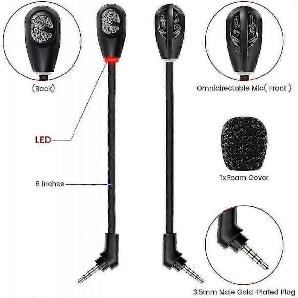 2025 Seneste Model 3,5 mm Erstatningsmikrofon Kompatibel Med Hyperx Cloud Flight/ Flight S XYU