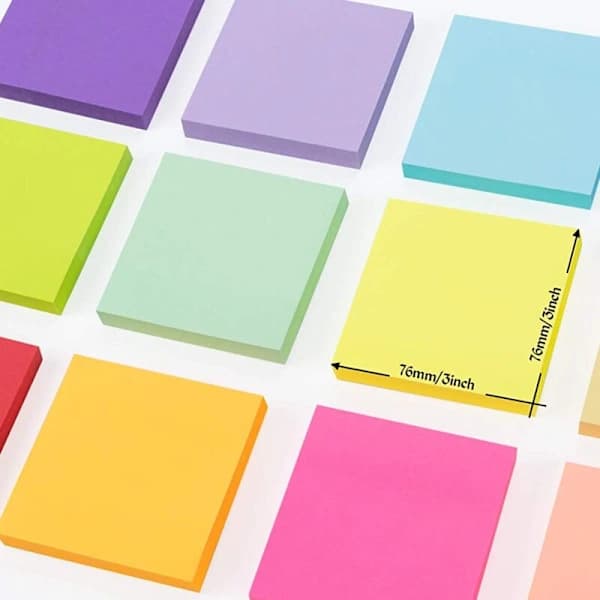 Super Sticky Notes Pakke med 5 blokker - Selvklebende lapper 76 x 76 mm