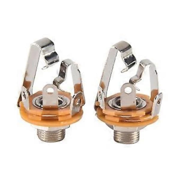 Stereo Input Jack-kontakt til guitarer og bas - 1/4 6,35 mm x 2 stk