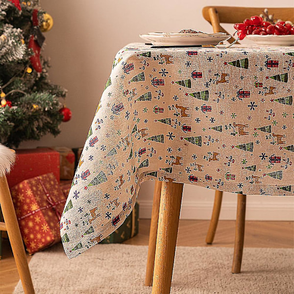 (God Jul) Julgåva, Tryckt Canvas, Nyår Jul Dekorativ Spetsimitation Bomullslinne