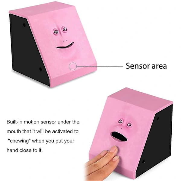 Face Bank Mynt Sparbössa Barn Sparar Pengar Samling Spargris (rosa)