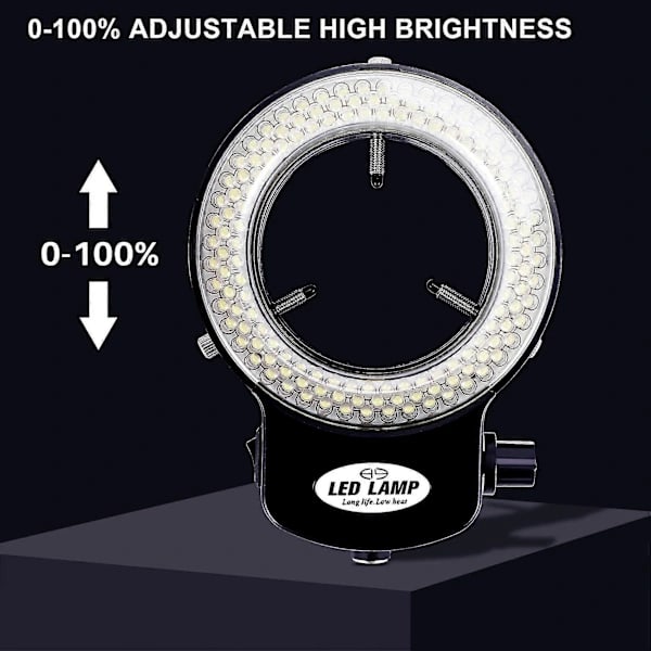 144 LED Miniscope Ring Light Ring Light 0 - 100% Justerbar Lampe Til Miniscope Ring Light