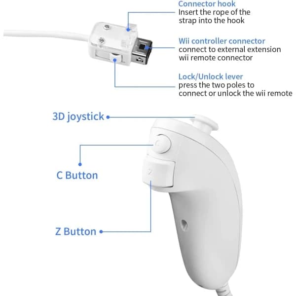 2-pak Wii Nunchuck-controllere, Motion Joystick til spil