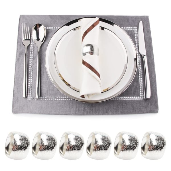Sølvservietringe 12-pak Thanksgiving bryllupsservietringe