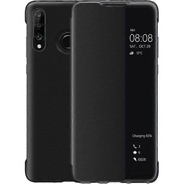 Huawei P30 Lite Deksel, Smart View Lær Flip Case, [Strøm][Full Beskyttelse](P30Lite, Blå null null none