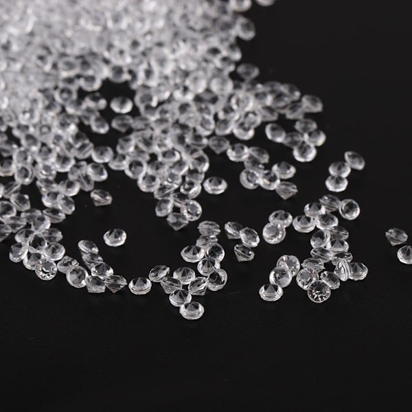 5000 stk 3 mm transparent bryllupskonfetti fest plast diamant glitrende edelstener dekor (hvit)