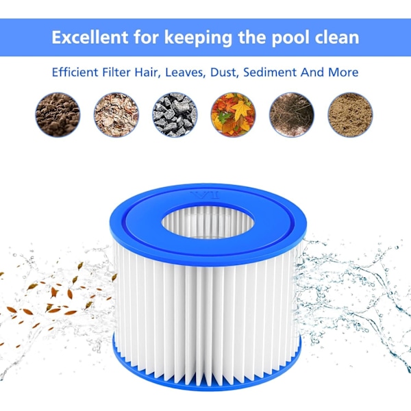 Lay-Z-Spa filterpatron (VI), kompatibel med alle Lay-Z-Spa boblebade.ca 6pcs
