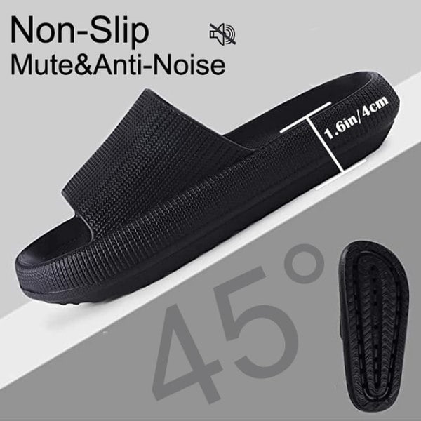Naisten Paksu Platforma Pilvi Slippersit Musta 40-41 svart 40-41