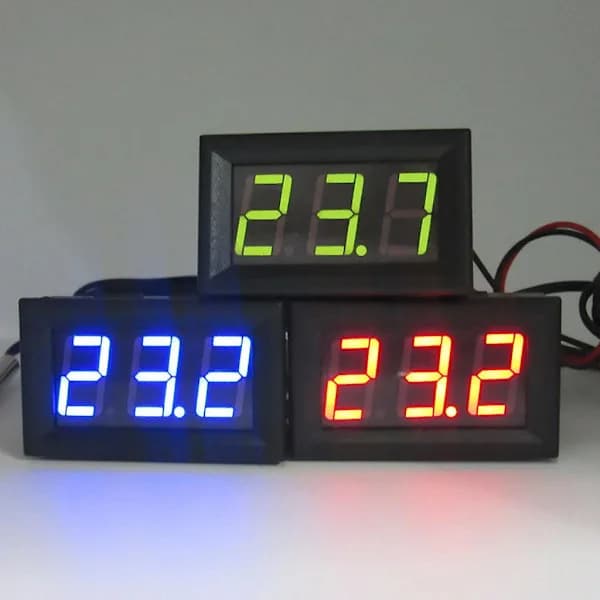 50~110 C För DC 12V Digital LED Termometer Bil Temperaturmätare Panel Me Grön