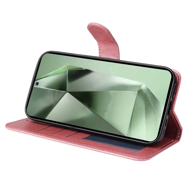 SKALO Samsung S24 FE PU-Läder Plånboksfodral - Flera färger Pink Rosa