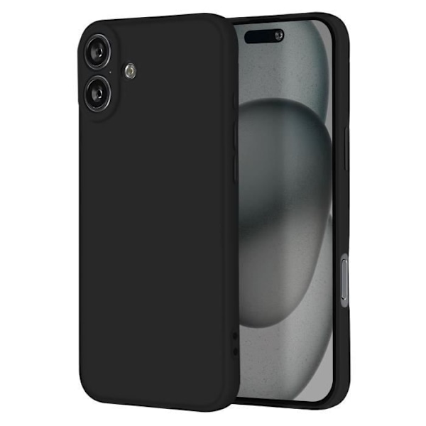 iPhone 16 Silikonfodral Matt Yta Mjuk Beröring Svart