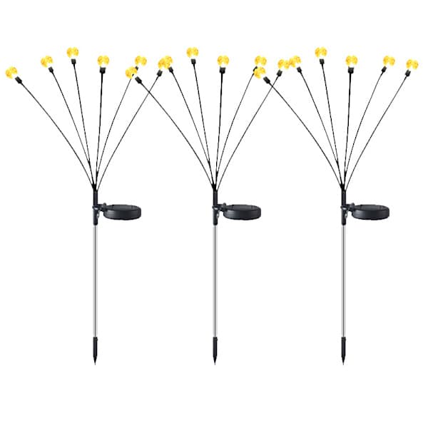Solcellelampe med 6 Fireflies LED Gulvlampe