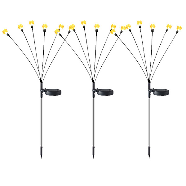 Solcellelampe med 6 ildfluer LED gulvlampe