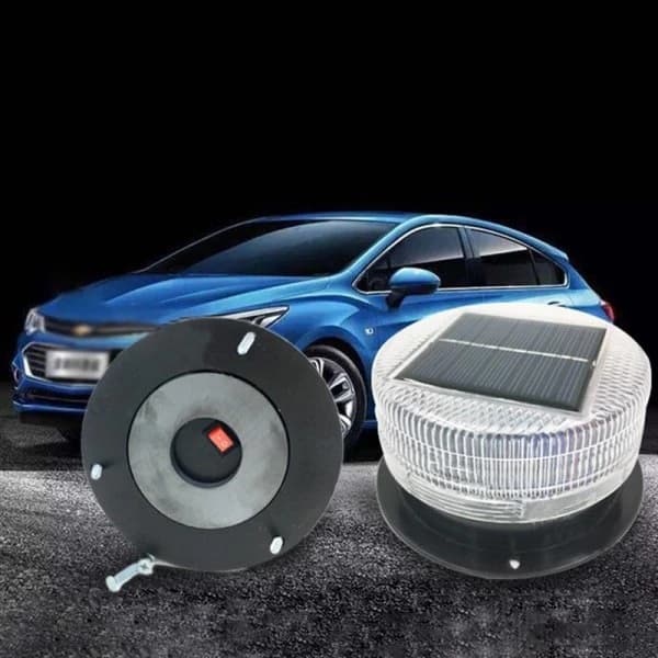 Solenergi LED-fyr strobelys med magnetisk base A1