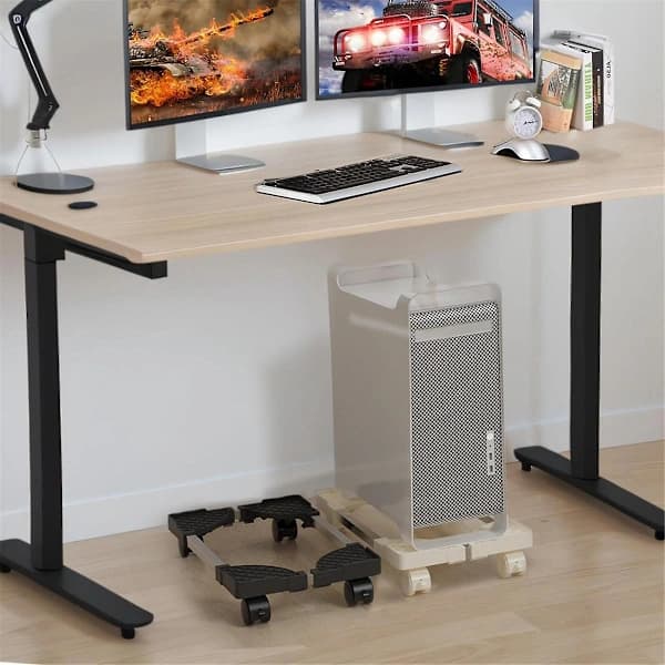 [CA]TS-Tower Stativ, justerbart mobilt CPU-stativ, CPU-holder PC Tower Stativ med rullende hjul, PC Fl