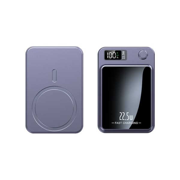 Magnetisk bärbar laddare 20000 mAh Snabbladdning 22,5W Bärbar MagSafe Power Bank Lila 20 000 MA purple