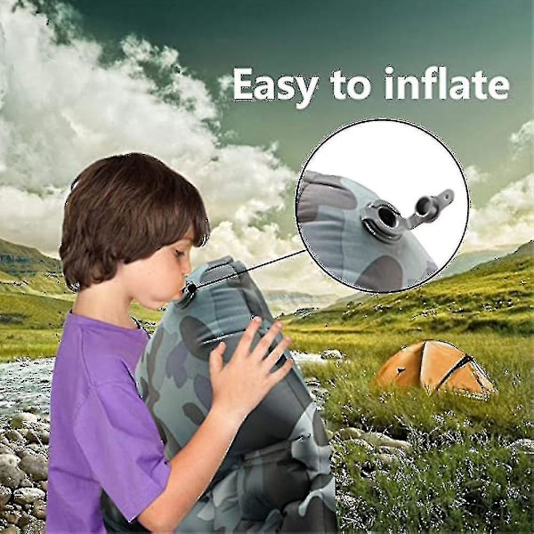 Ultralett sovepose med innebygd pute, oppblåsbar campingmadrass for backpacking, reiser_CA