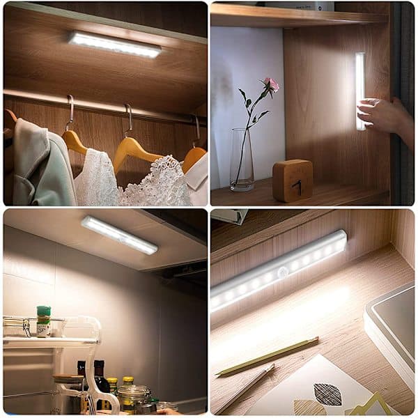 3 stk. trådløse LED-lamper med magnetisk montering.