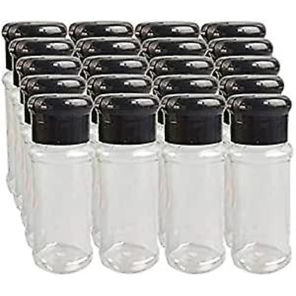 20 pcs Spice Jars Plastic, Clear Spice Containers, Empty Plastic Spice Bottles