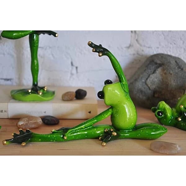 Groda Figur 3D Yoga Groda Staty Rolig Kreativ Skrivbordsdekoration