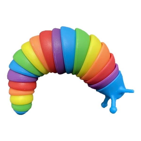 Snigel Dekompression Leksak Färgglad Stress Relief Flexibel Sensorisk Snigel Insekt Leksak för Avkoppling Slumpmässig Färg 18,5 cm/7,28 tum