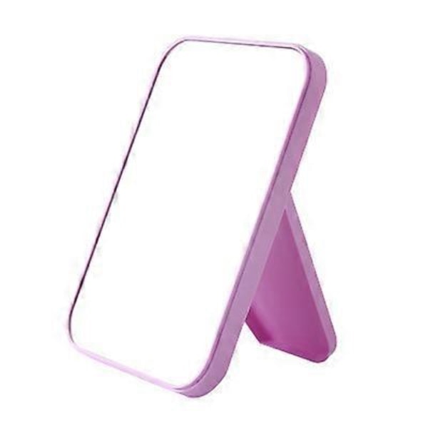 Högdefinitions hopfällbar sminkspegel, portabel, sminkspegel fyrkantig, studenter sovsal skrivbord liten spegel - Stor (20*14cm) - Lila
