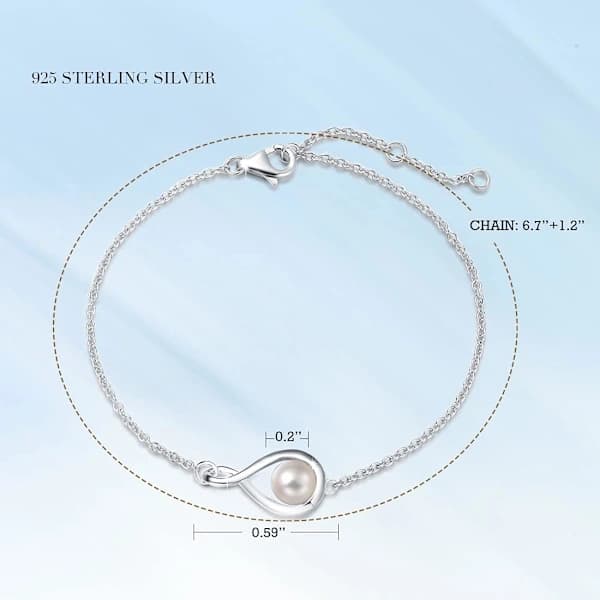 Sølv Fødselssten Armbånd til Kvinder Delikat Enkelt Infinity Armbånd