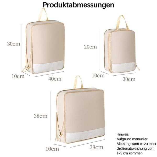 Matkalaukun Järjestäjä - Pakkauskuutiot ja Laukut 4 kpl Beige