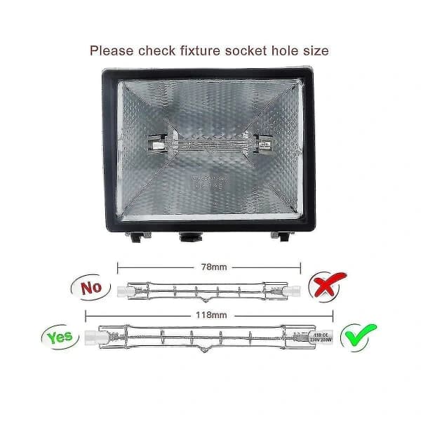 R7s 200w 230v Halogenlampa 118mm - Dimbar, 6-pack