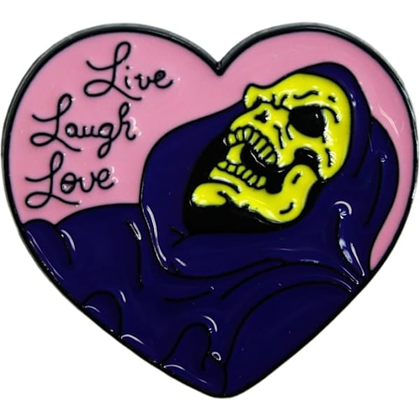 2 stk. Live, Laugh, Love - Skelet - Badge Pin