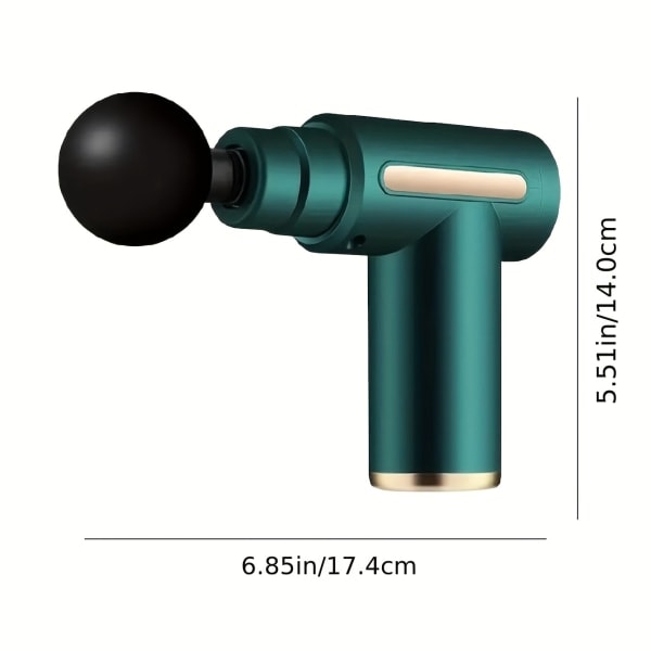 Kraftfull Professionell Slagverk Gym Sport Muskel Djupvävnad Fascia Gun Nacke Rygg Muskel Djup Vibration Fickmassagepistol för Kontorspresenter Grön