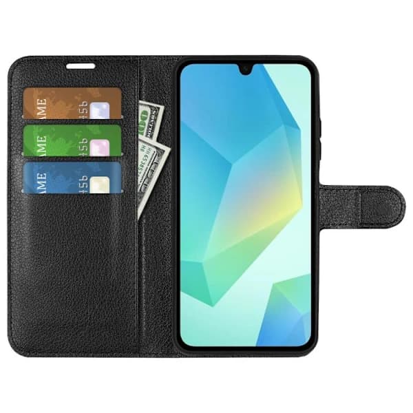 Telefoncover med litchi-tekstur til Samsung Galaxy A17 5G Sort