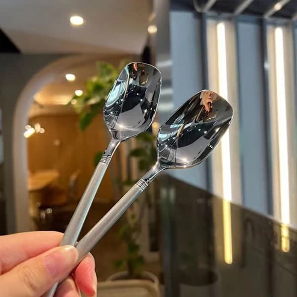 2 stk. rustfri stål ske suppeske langskaftet ske