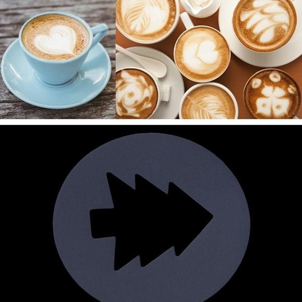 2 sett (sett med 16) Fancy Kaffe Stemplingsmodeller Tykkere Kaffe Melkeskum Spray Stensiler (CA)
