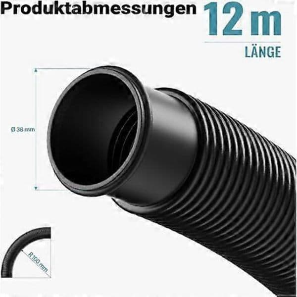 Teichtip ® 20m 38mm - Solar Sort Flydende Poolslange Præfabrikeret Sektion 190g/m