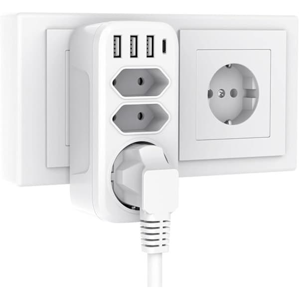 USB-uttak, 7-i-1 uttakadapter (Hvit)