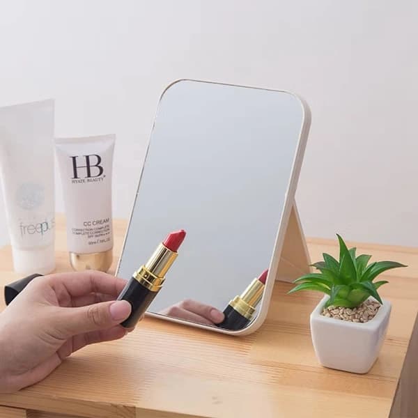 Spegel Super HD Bordspegel Vikbart Ställ Designad Sminkspegel Handsfree/Handhållen Spegel[ca]
