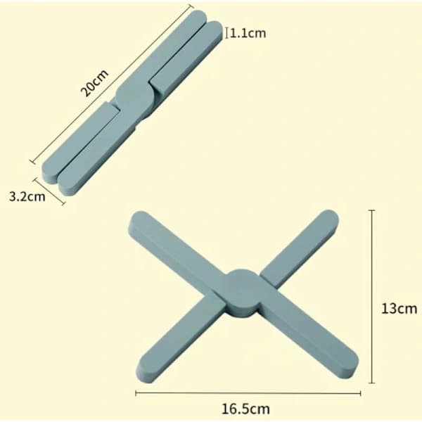 Silikonunderlag sklisikkert sammenleggbart design underlag for kjøkkenbord 2 stykker