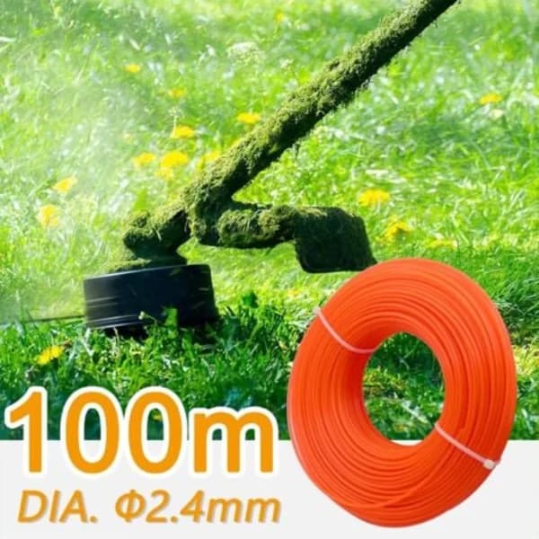 [CA]TS-100m Trimmertråd 2,4 mm Diameter Tråd til Græstrimmer Nylon