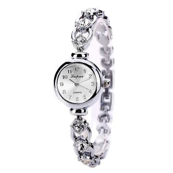 Hot Salg Mode Luksus Dameure Kvinder Armbåndsur Armbåndsur (Sølv)