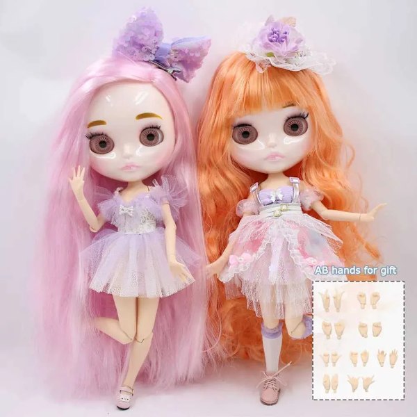 ICY DBS Blyth docka Vit Hud Glansigt ansikte Matt ansikte Ledad kropp med handset A B 1/6 bjd lämplig diy smink Specialpris X250210.Ca