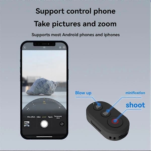 Fjärrkontroll för Insta360 X4 X3 X2 Ace Pro 2 GoPro 13 Bluetooth Smart Fotograferingsutlösare